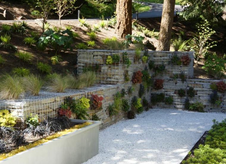 trend gabion deco modern garden green plants