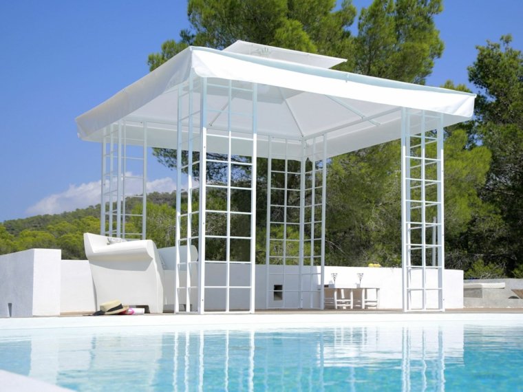 modern design white garden tent