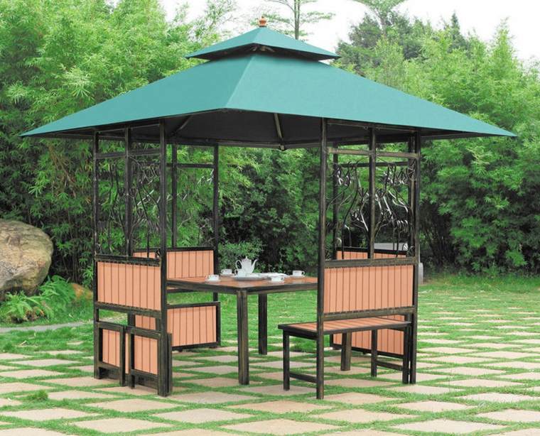 garden tent chinese style idea living room garden modern bench