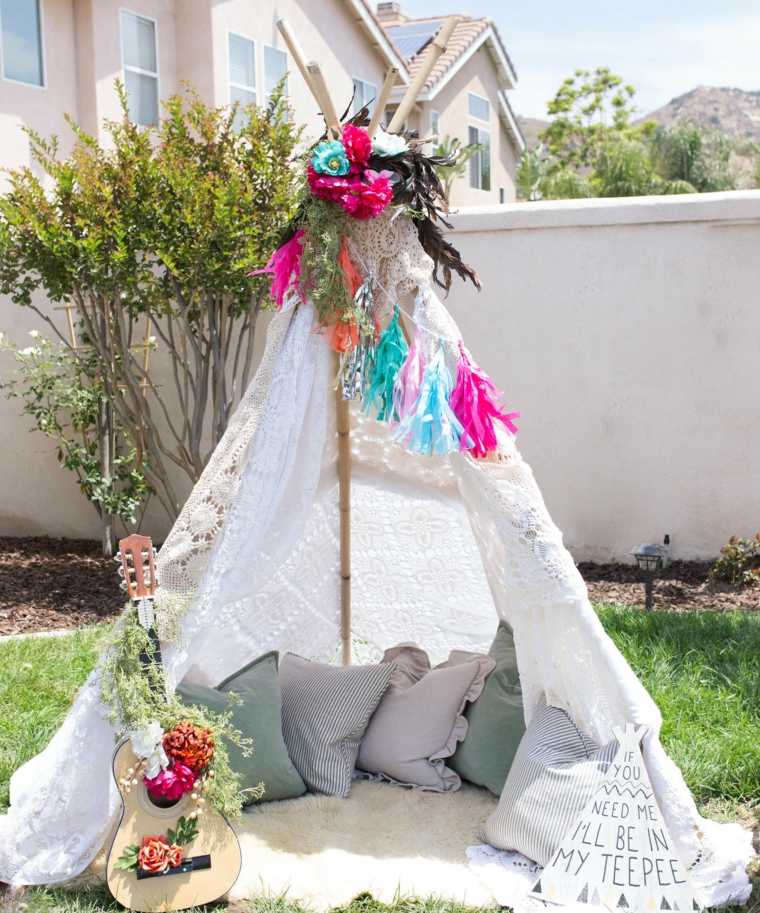 teepee tält att bygga dig själv deco barn utomhus