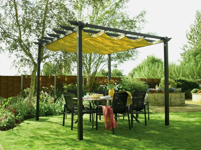 garden tents idea sailing yellow chair wood table design trend