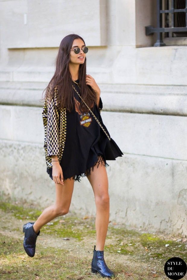 fashion woman outfit trend black dress bag leather idea
