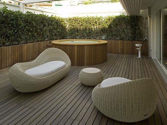 furnished terrace designer furniture rattan