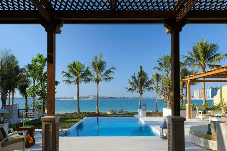 terrace with Moroccan deco pool