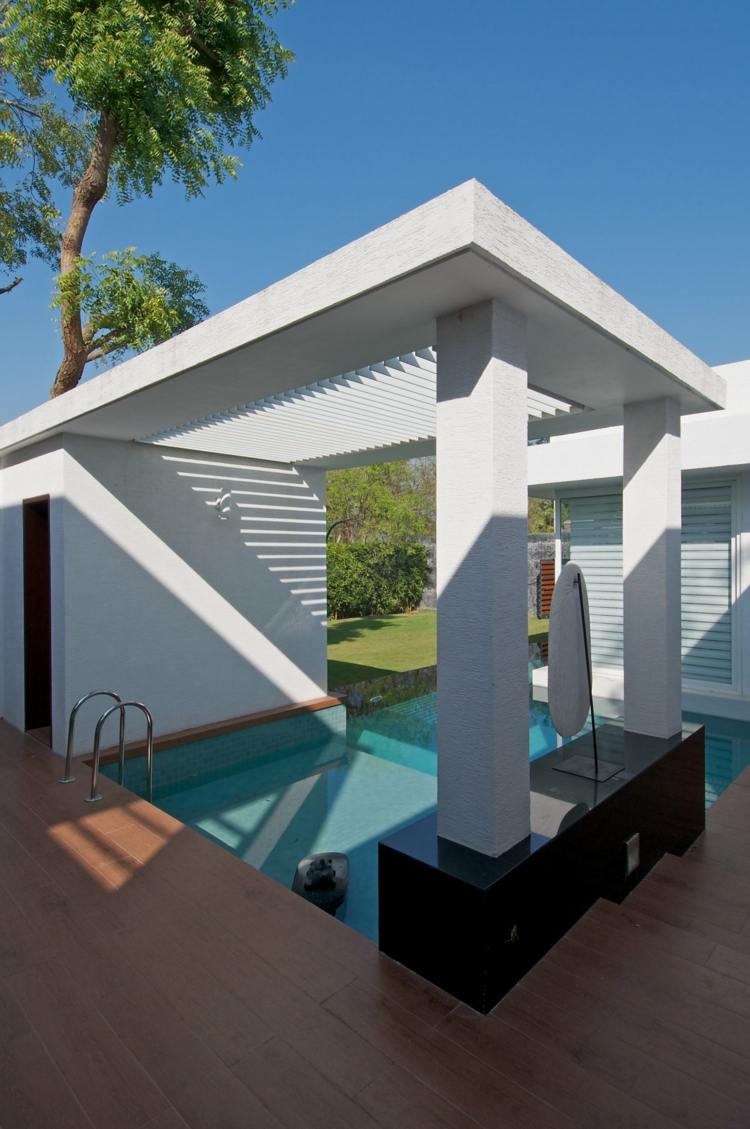 terrace with pergola pool