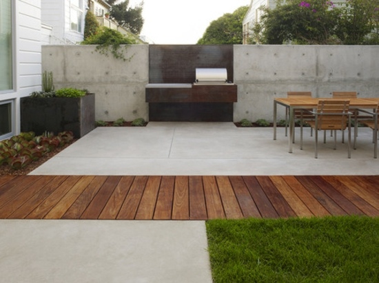 minimalist style barbecue terrace