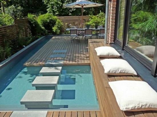 wooden deck pool design