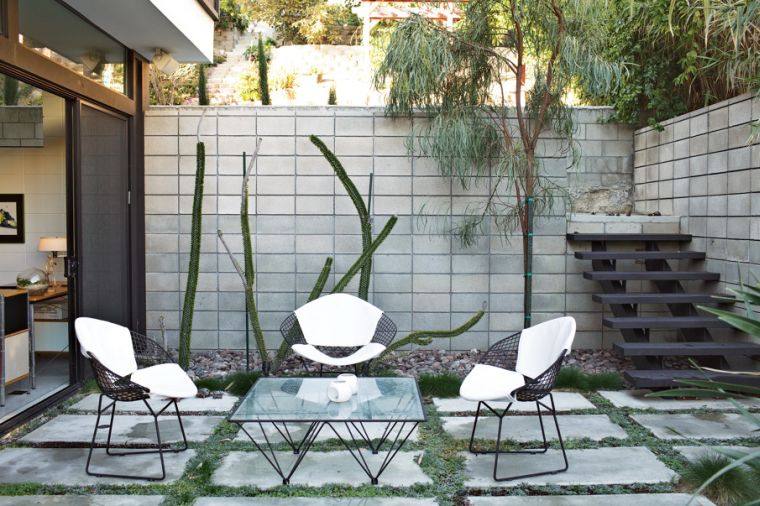 contemporary terrace slabs-concrete-garden-living-design