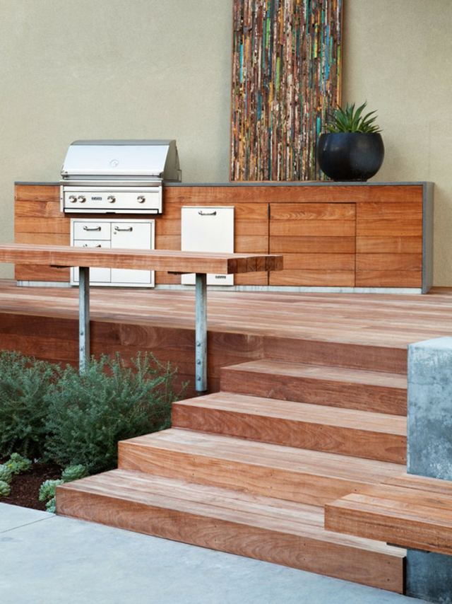 outdoor kitchen terrace stairs