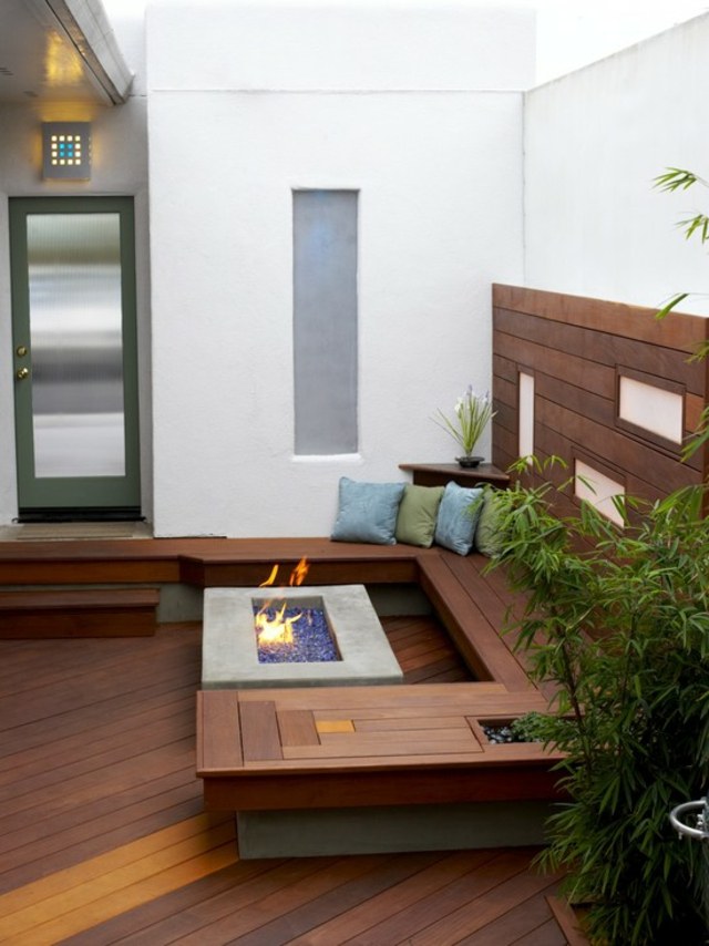 terrace deco wooden benches