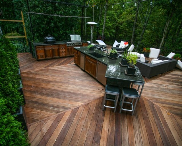 outdoor wood kitchen terrace