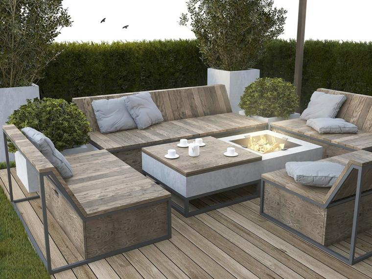 wooden terrace garden furniture