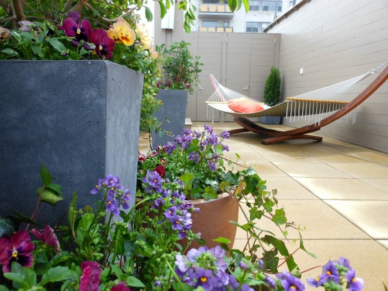 terraces in cities hammocks design flower pots