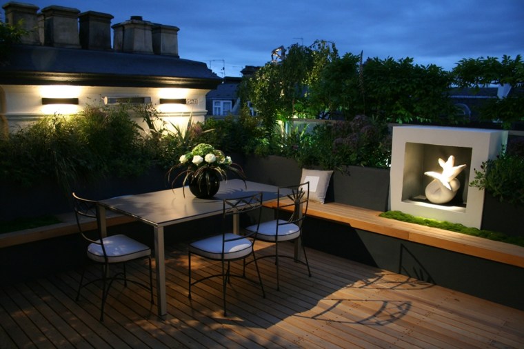 terrace roof urban garden idea lighting