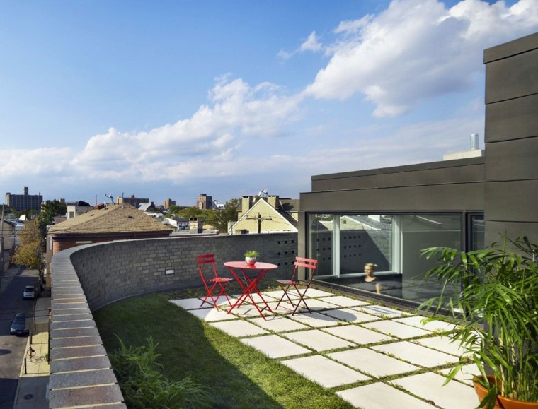 terraces roof city modern tiled turf