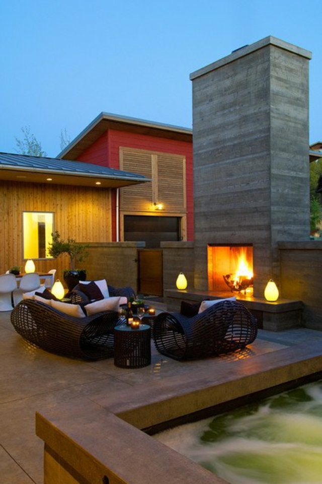 massive open fire terrace