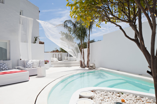 modern terrace white pool