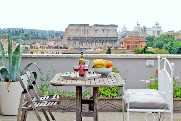 terrace deco style modern big flower pots