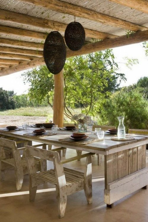 open terrace rustic furniture