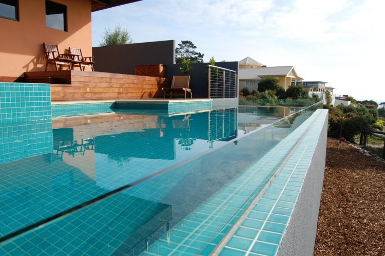 interesting pool terrace design