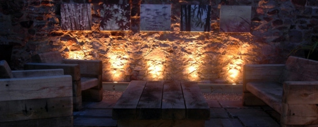 rustic terrace romantic lighting