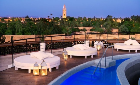 terrace moroccan style swimming pool