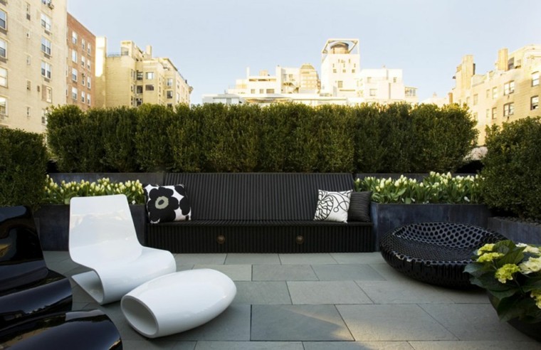 roof terrace deco black white