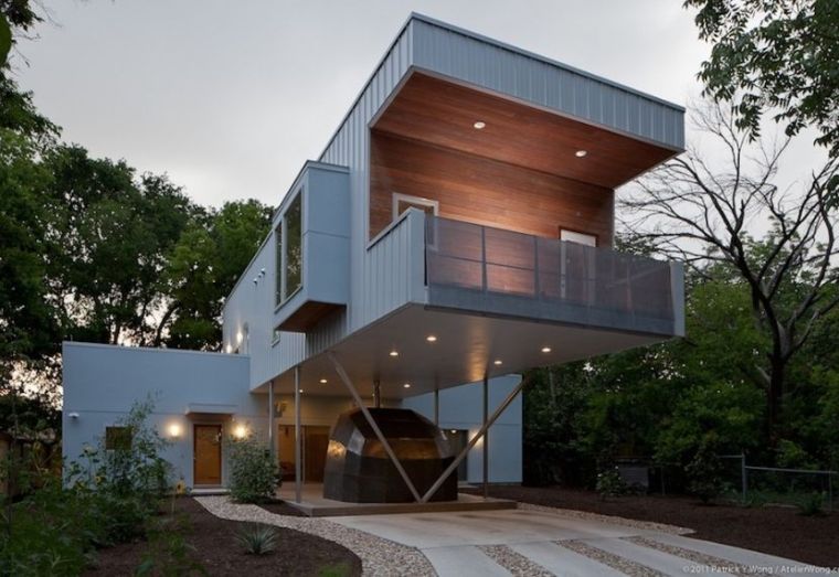 modern suspended terrace-wood-decking-ideas