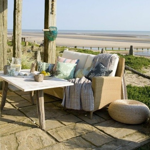 terrace sea view furniture wood canape rattan