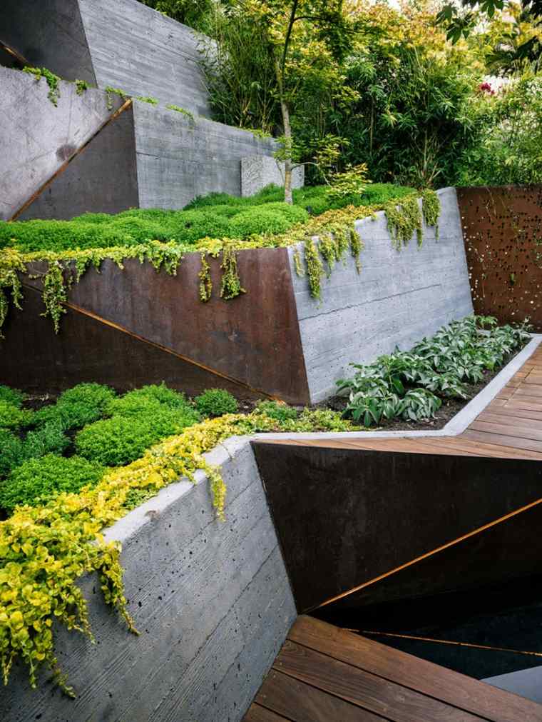 terracing garden walls concrete