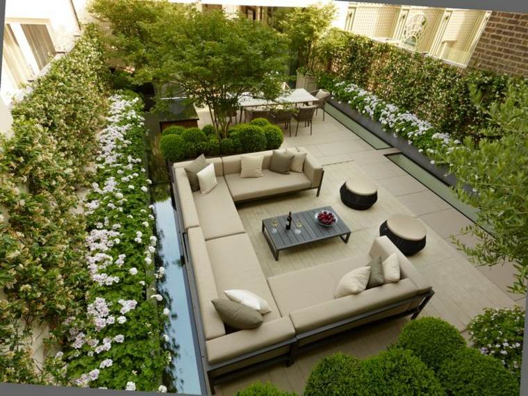 deco idea terrace garden in town modern sofa