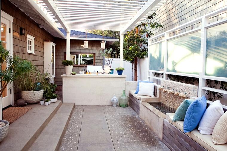 terrace idea living room garden bench