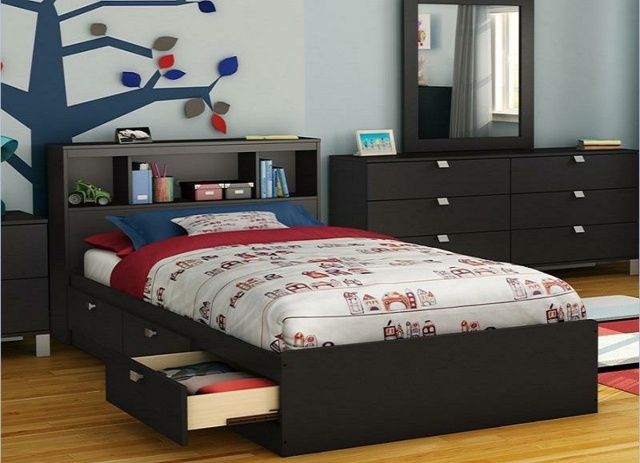 headboard with storage room children