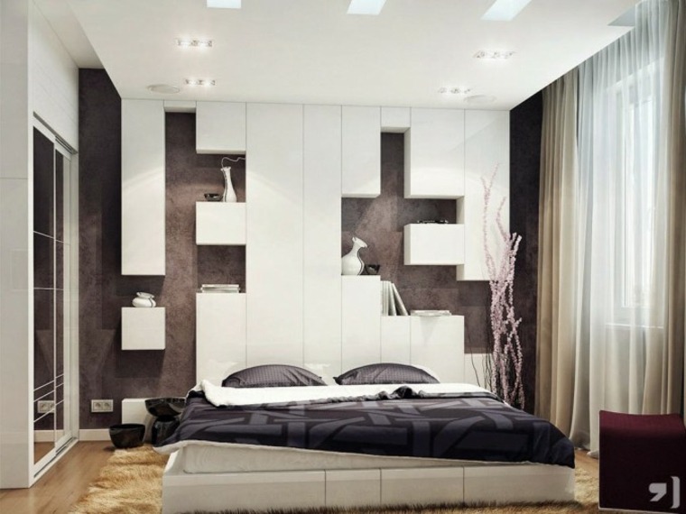 white headboard design idea storage room