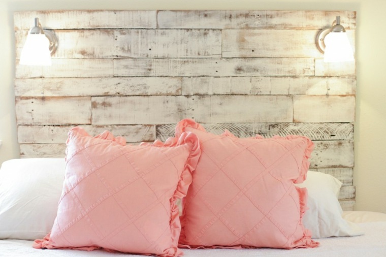 headboard wood pallet manufacture yourself idea cushions bedroom lighting