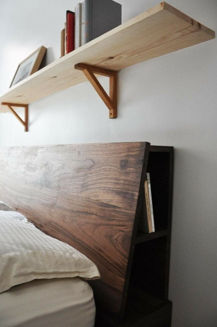 headboard with wooden storage shelf idea original pillows