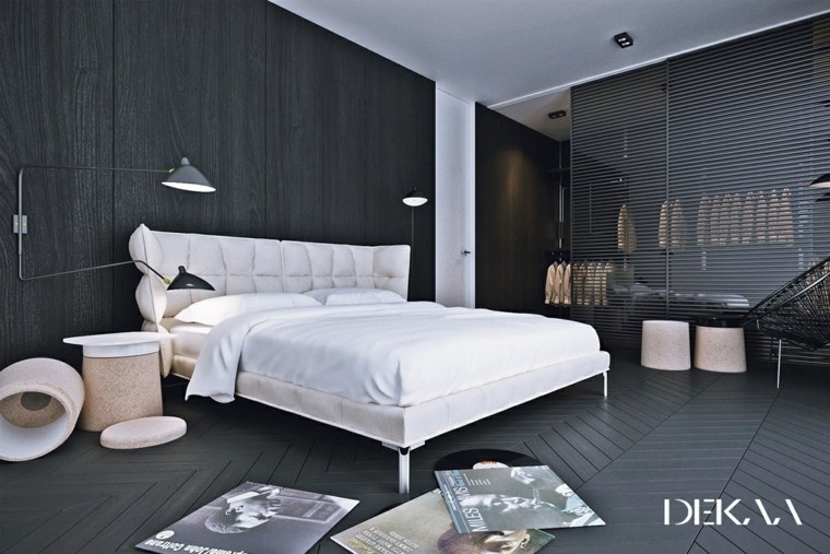 modern design bedroom idea headboard quilted dressing room