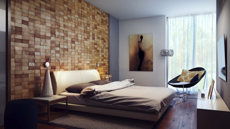 headboard bed wood brico idea bedroom deco wall quilted deco wall