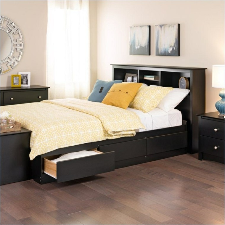 headboard storage idea wood design frames wall decor bedroom