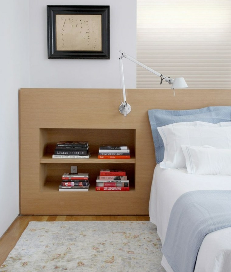 headboard wood practical idea floor mat bedroom
