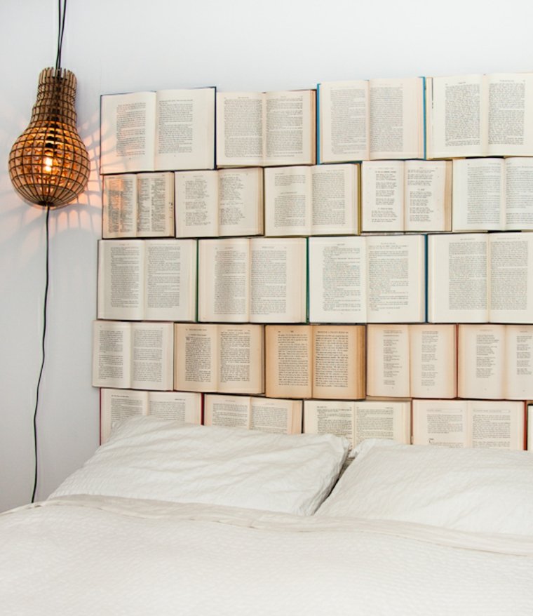 head bed books design idea lighting fixture suspension deco cushions