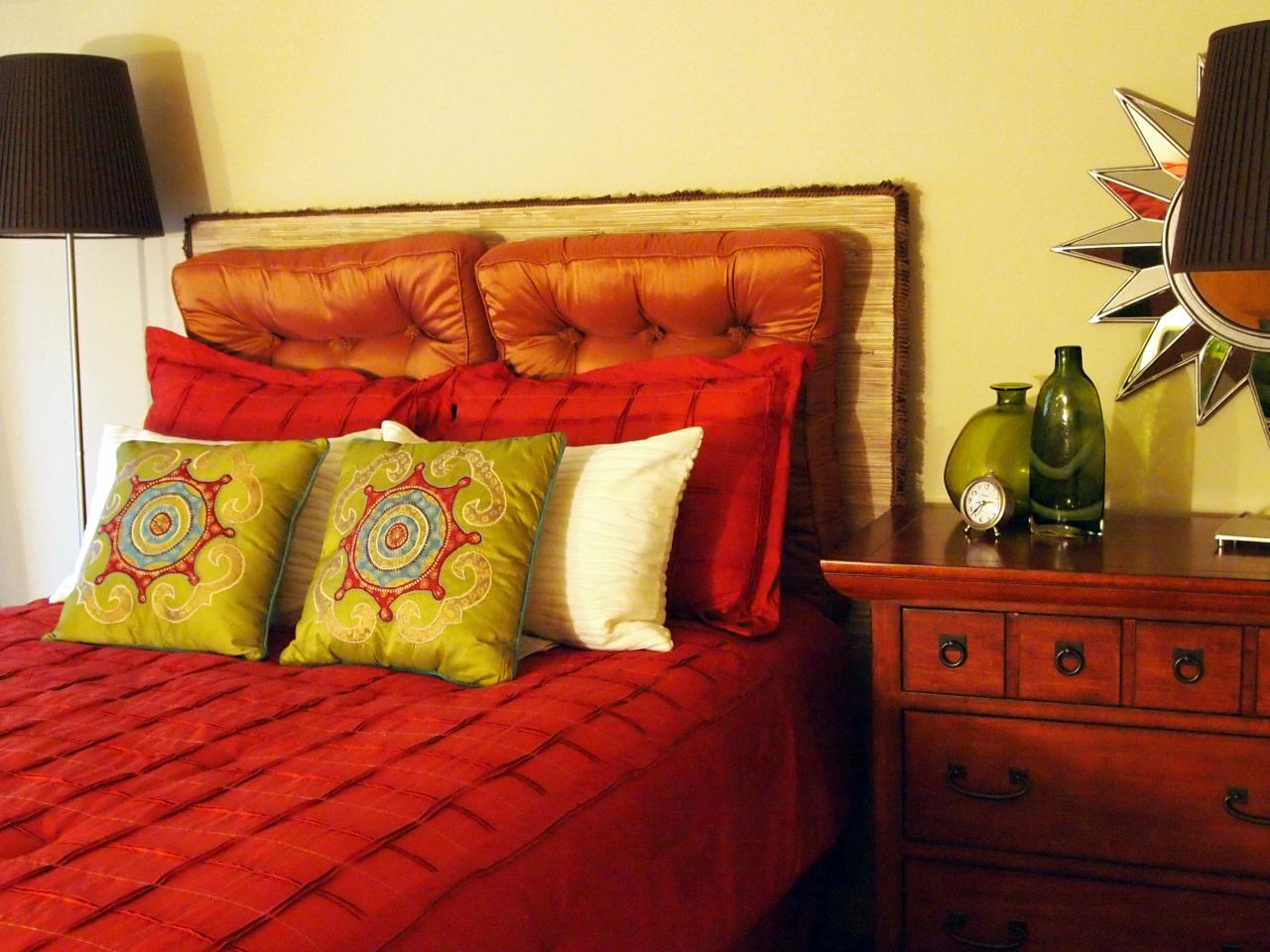 design headboard dear original orange red cushions patterns oriental bamboo shoshana gosselin design