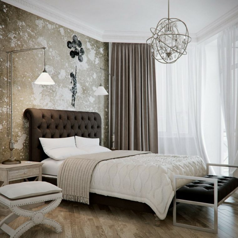 headboard diy idea quilted bedroom layout lighting suspension deco cushions