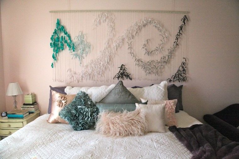 How to make a headboard bedroom deco wall idea style boho chic interior cushions