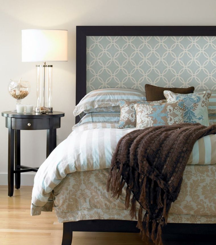 headboard deco wallpaper idea deco bedroom wall bed lighting design