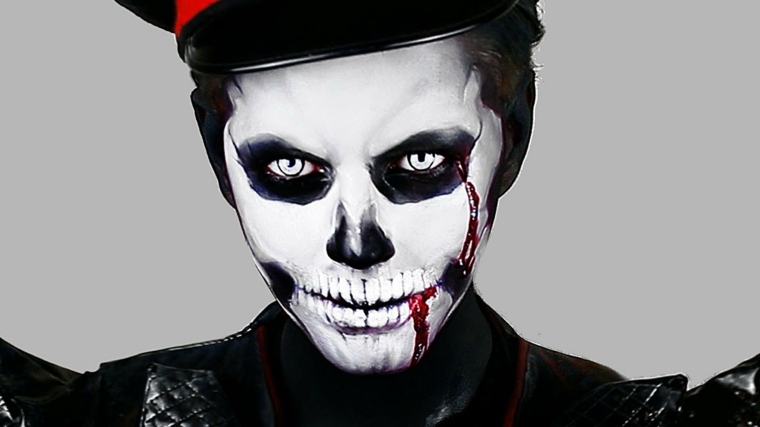 kraniet halloween make-up mand