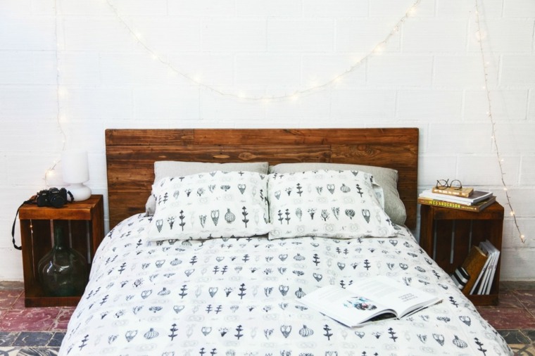 idé headboard trä diy dekorera väggkrans