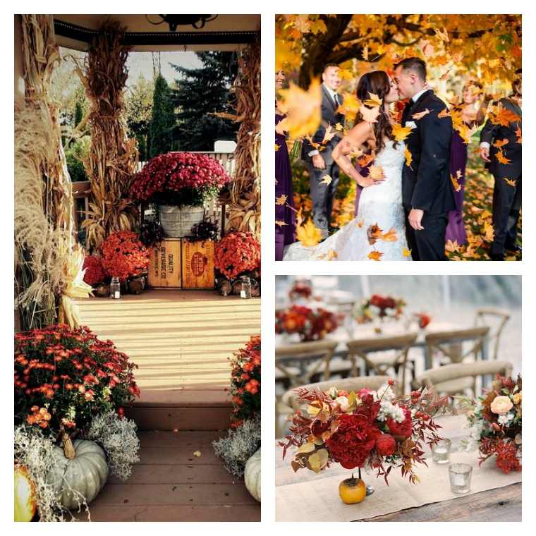 autumn wedding theme outdoor deco