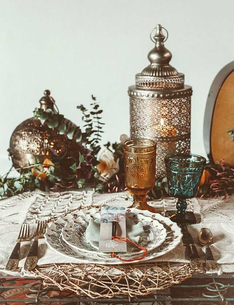 tema-ekteskap-marokkansk deco-ide-tabellen tilbehør stil Øst