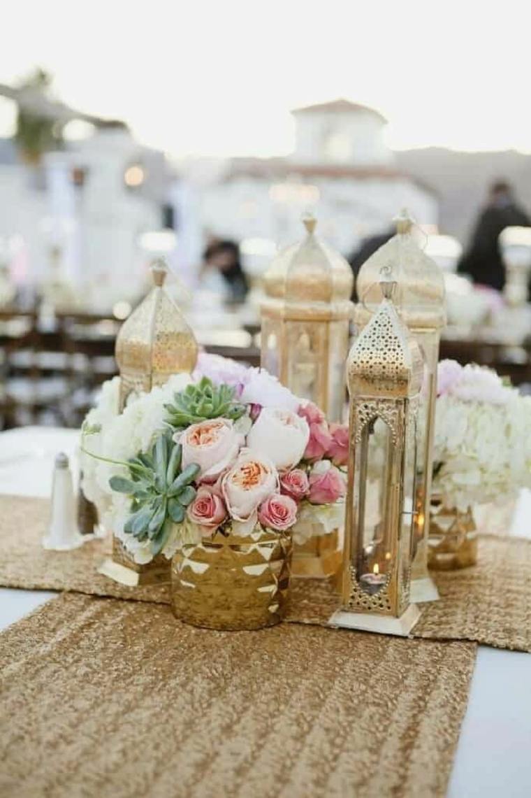 Marokkansk tema bryllup-ide for sentrum-table-lampe-marokkanske sølv